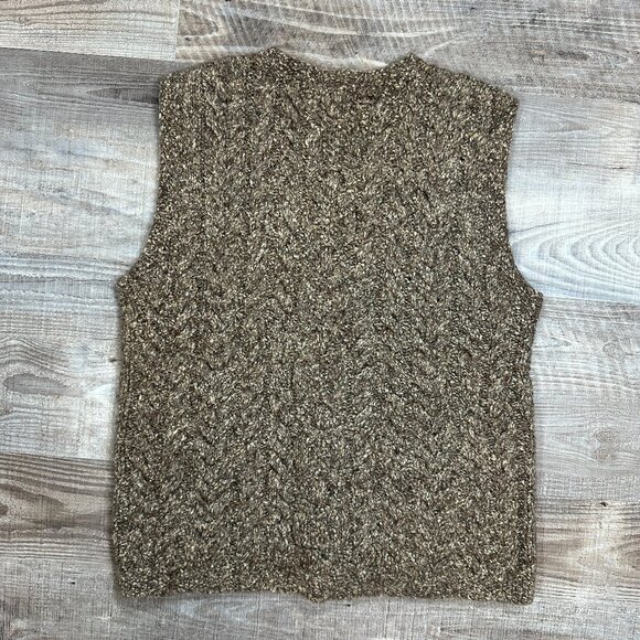 Lauren Ralph Lauren Wool / Silk Blend Cable Knit Zip Vest Sz S Warm Outerwear - Picture 6 of 10